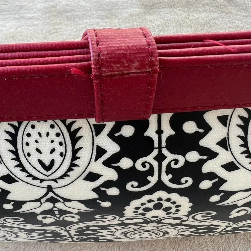 PETUNIA PICKLE BOTTOM red and black diaper changing clutch bag